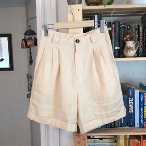 American Apparel high-waist linen shorts